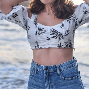 Off the shoulder with straps crop top